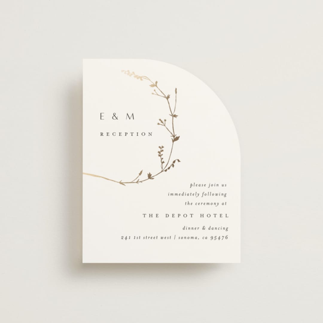 "Vine Wrap" - Reception Cards in Cotton by Amy Kross - Front