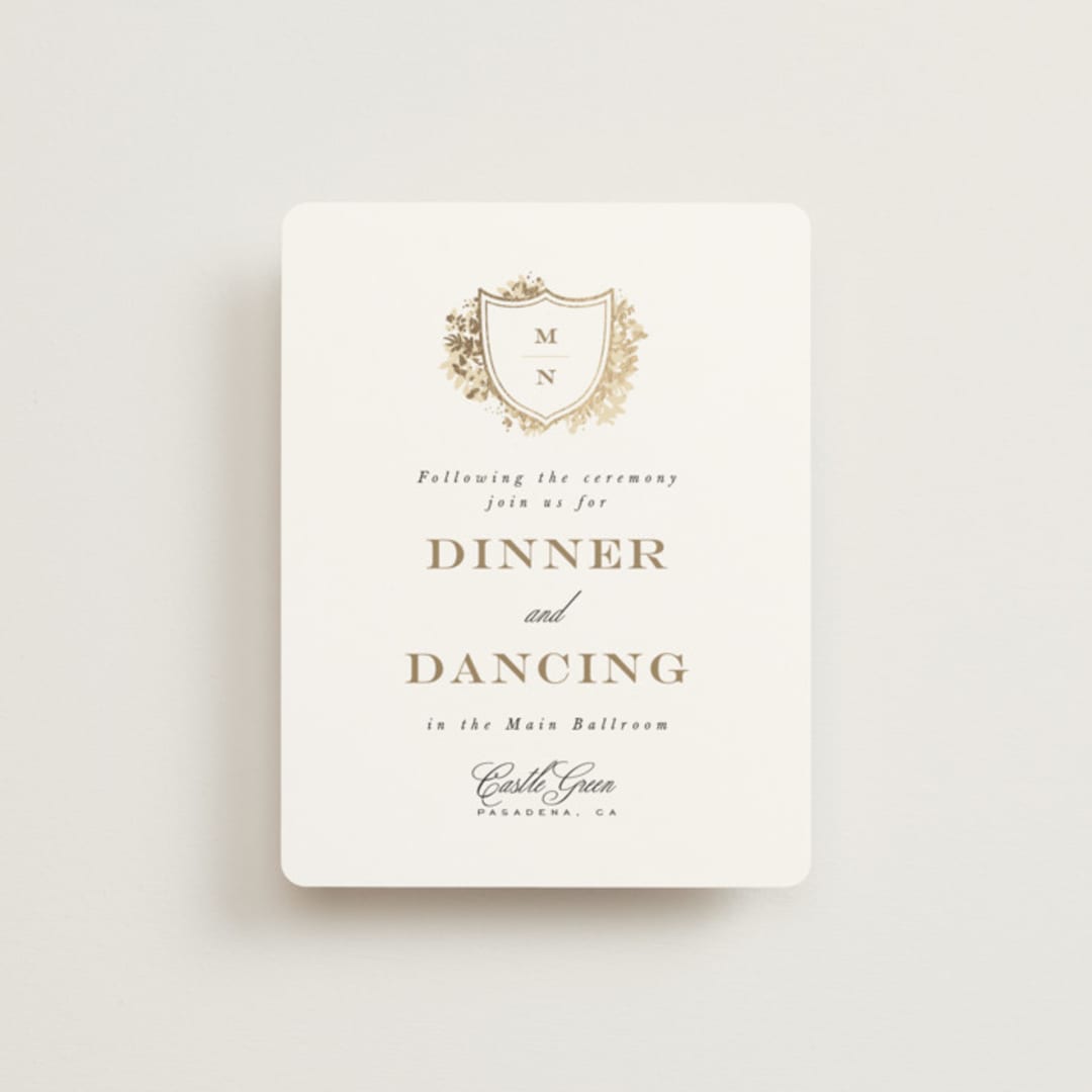 "Heritage" - Reception Cards in Honeysuckle by Leah Bisch - Front