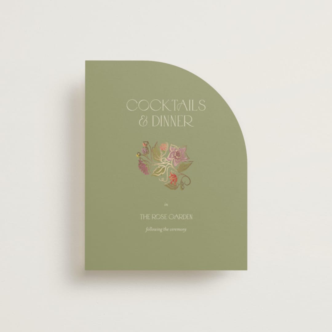 "Radiant Botany" - Reception Cards in Mint by Simona Camp - Front
