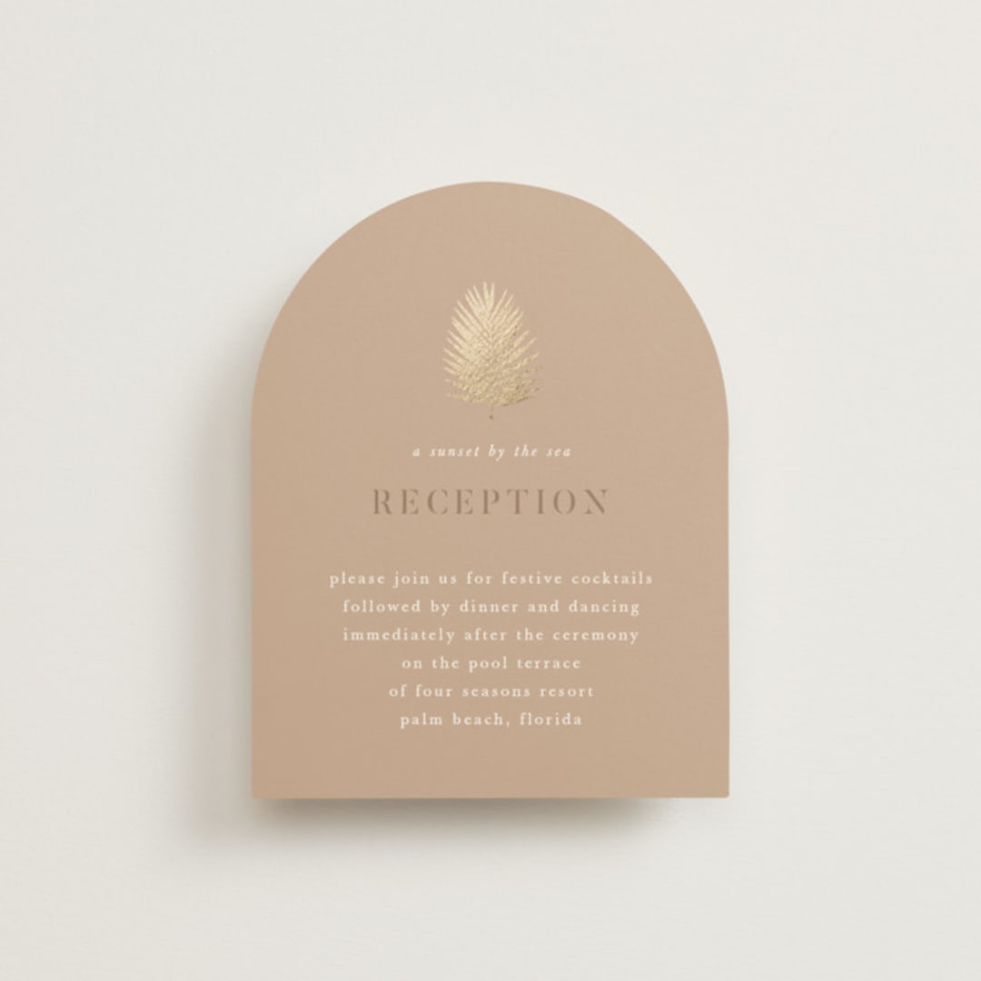 "Sunset by the Sea" - Reception Cards in Tan by lulu and isabelle - Front