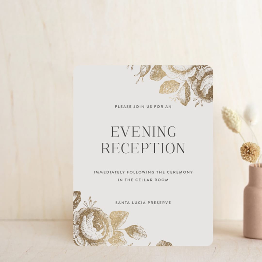 "Beloved" - Reception Cards in Mist by Design Lotus - Front