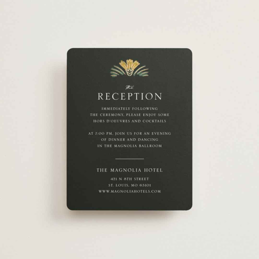 "Embellished" - Reception Cards in Buttercup by Jen Owens - Front