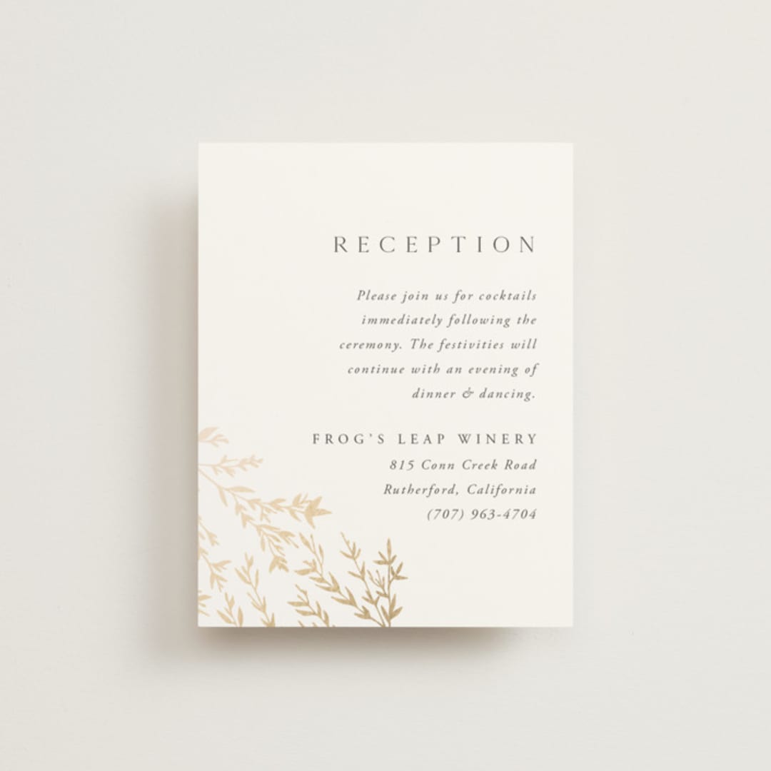 "Swoon" - Reception Cards in Cotton by Carolyn Nicks - Front