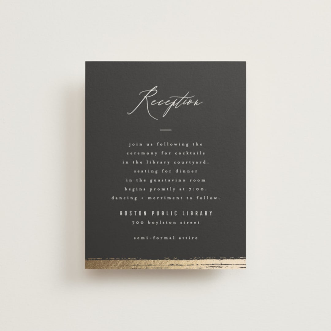 "Panache" - Reception Cards in Onyx by Kristie Kern - Front