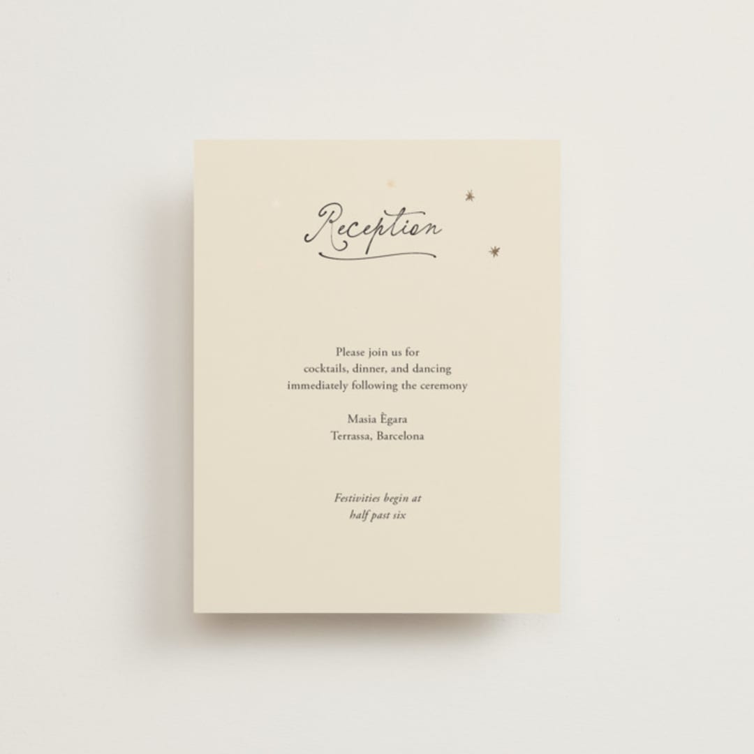 "Written in the Stars" - Reception Cards in Noir by Ani Somi - Front