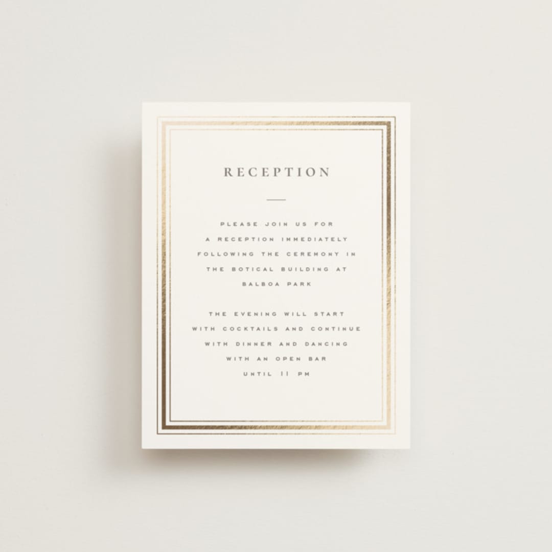 "Hampton" - Reception Cards in Chantilly by Wildfield Paper Co - Front