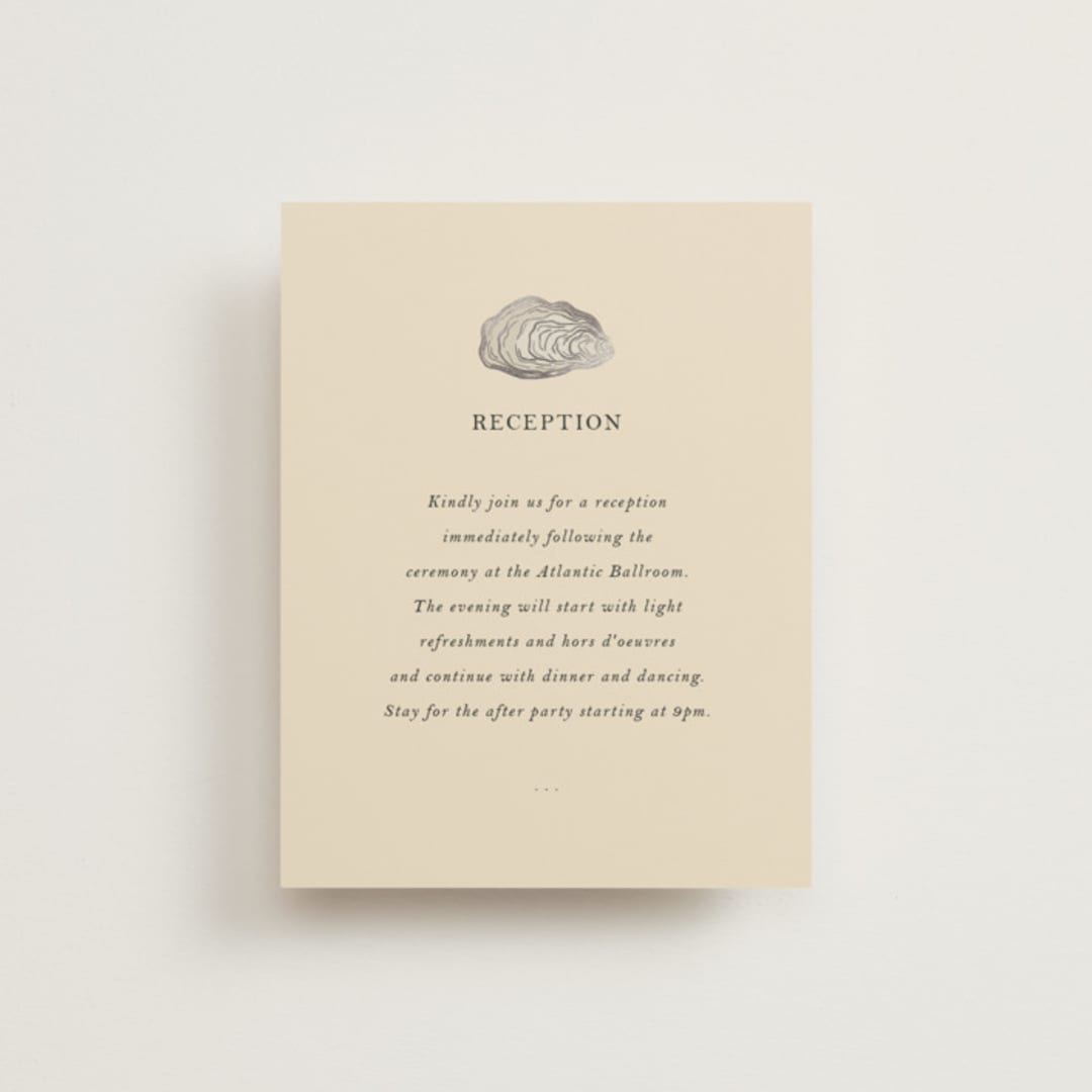 "Cove" - Reception Cards in Sand by Jennifer Lew - Front