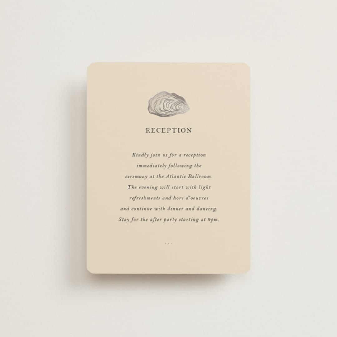 "Cove" - Reception Cards in Sand by Jennifer Lew - Front