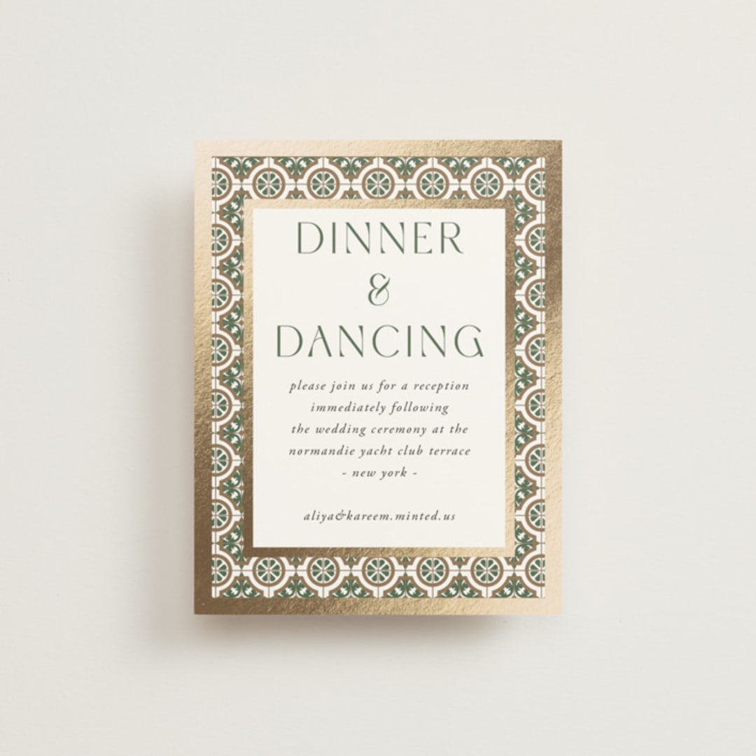 "Kareem" - Reception Cards in Evergreen by Oma N. Ramkhelawan - Front