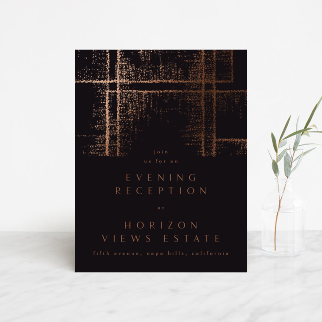 "Dazzling" - Reception Cards in Noir by Phrosné Barwood - Front