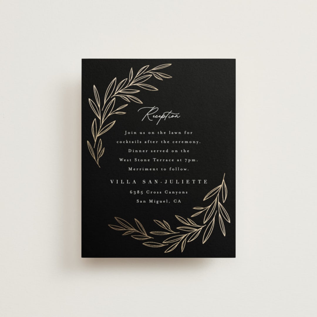 "Bianca" - Reception Cards in Ink by Kristie Kern - Front