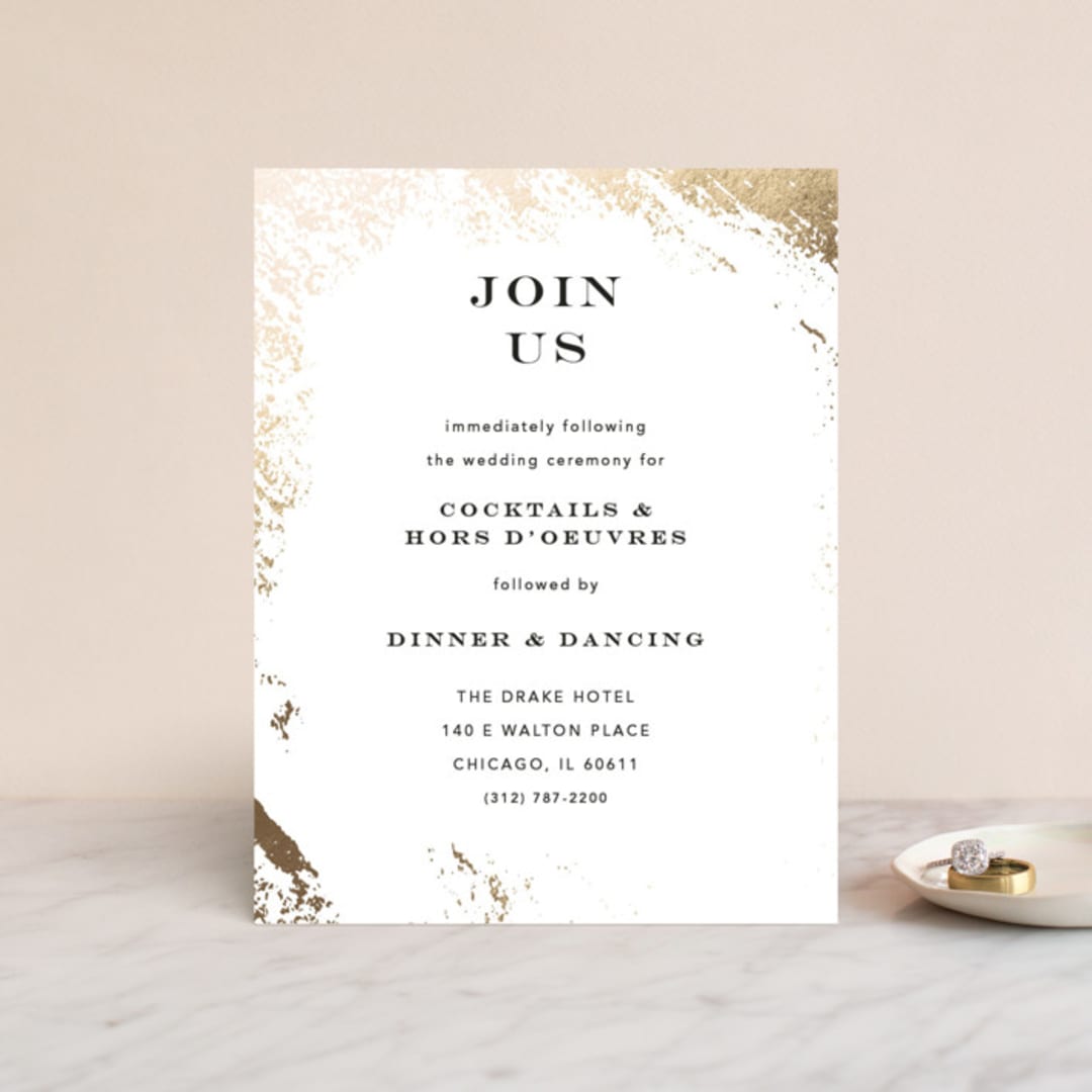 "Edgy Charm" - Reception Cards in Ivory by Kimberly FitzSimons - Front