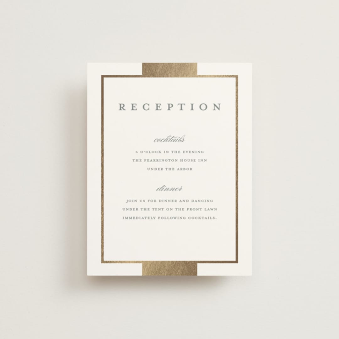 "Refined style" - Reception Cards in Slate by Stacey Meacham - Front