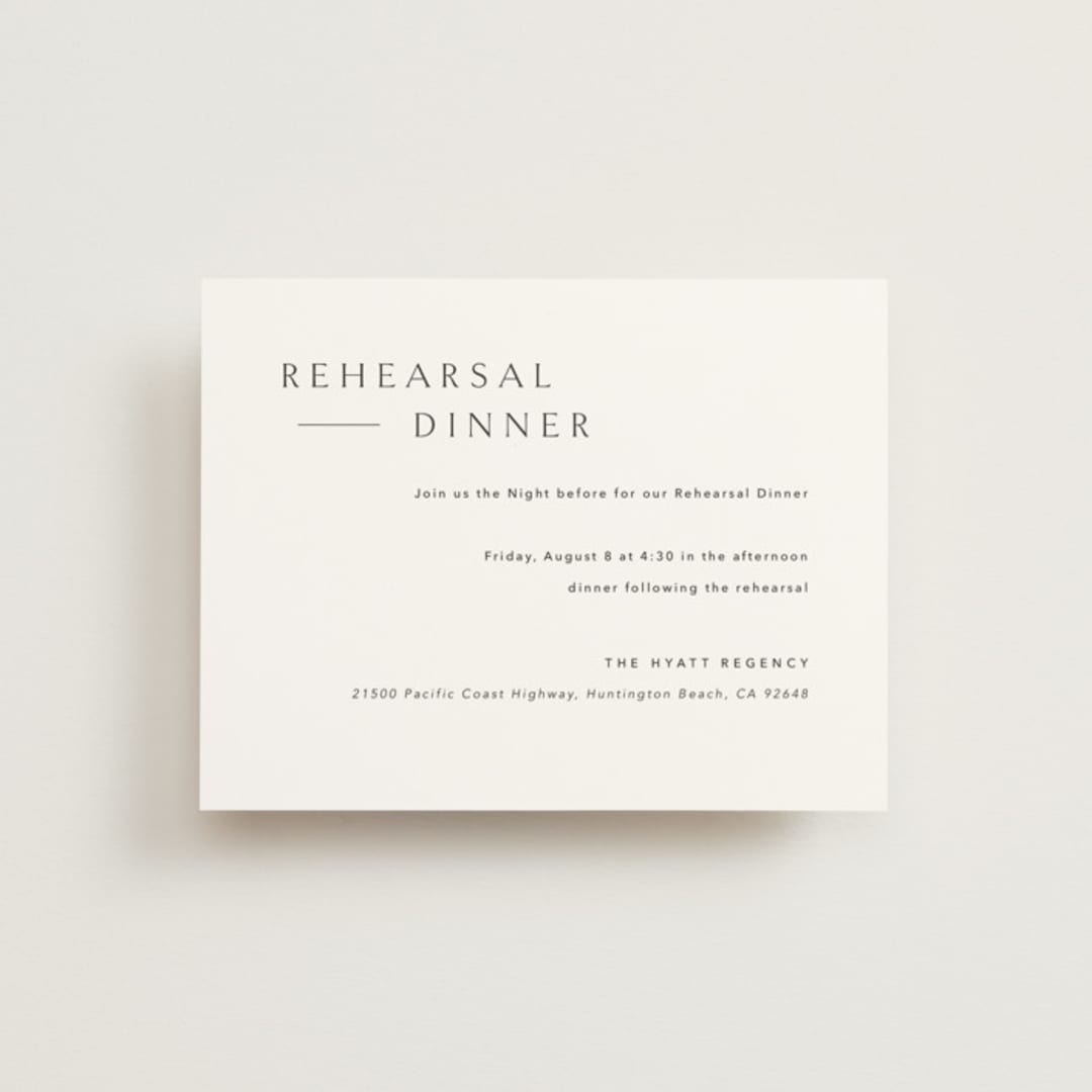 "Rhythmic" - Rehearsal Dinner Cards in Simply White by Jennifer Postorino - Front