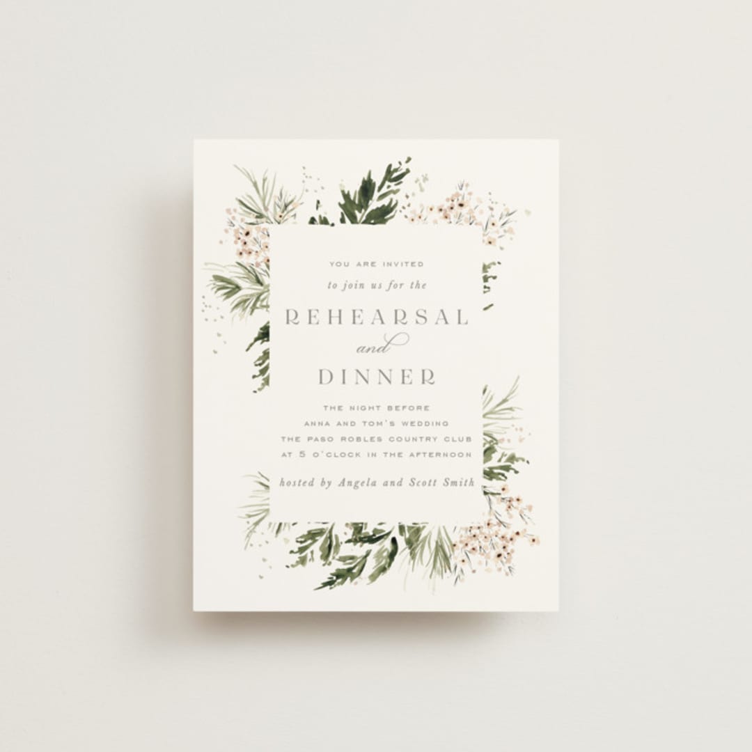 "Grace" - Rehearsal Dinner Cards in Porcelain by Leah Bisch - Front