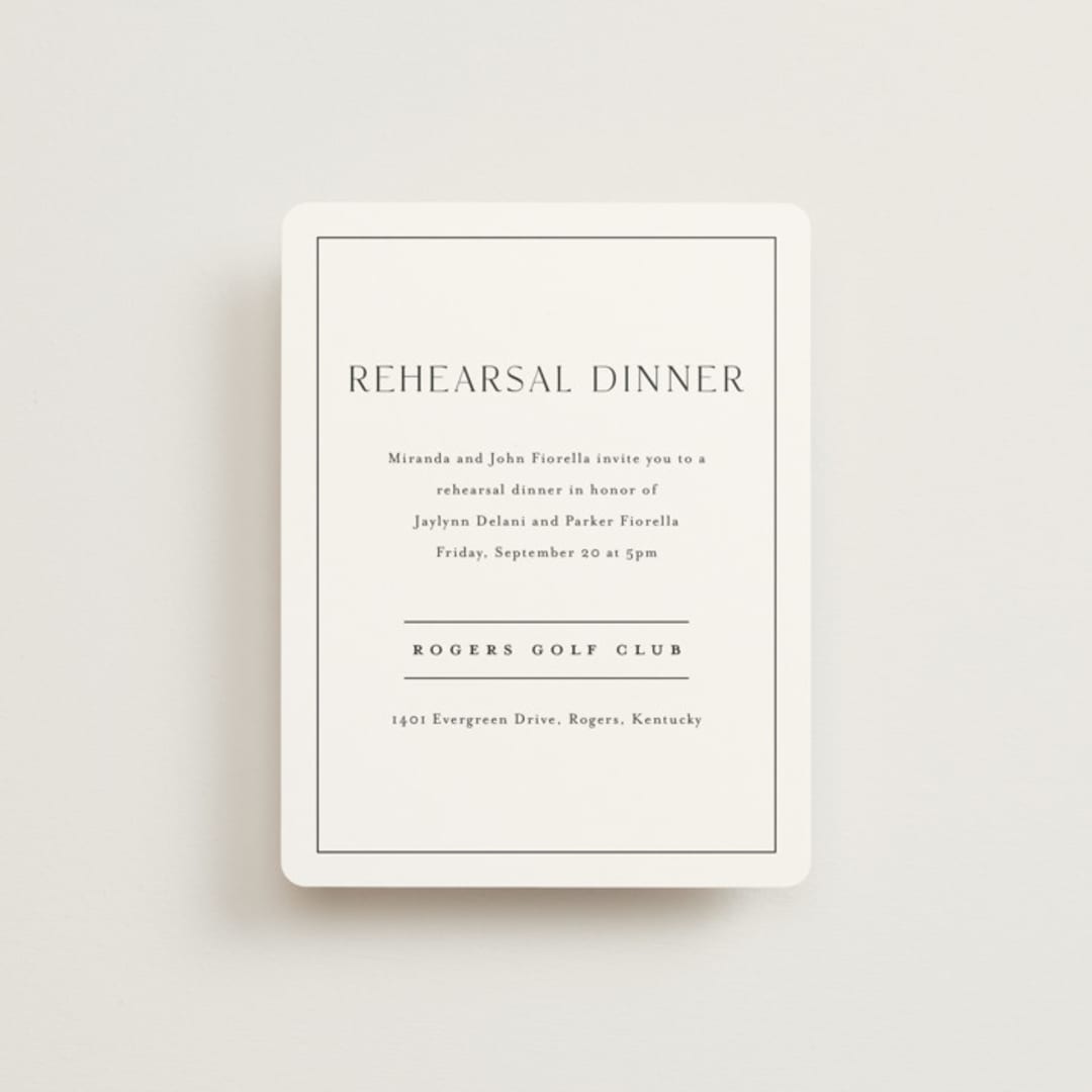 "Warm affection" - Rehearsal Dinner Cards in Cotton by Stacey Meacham - Front