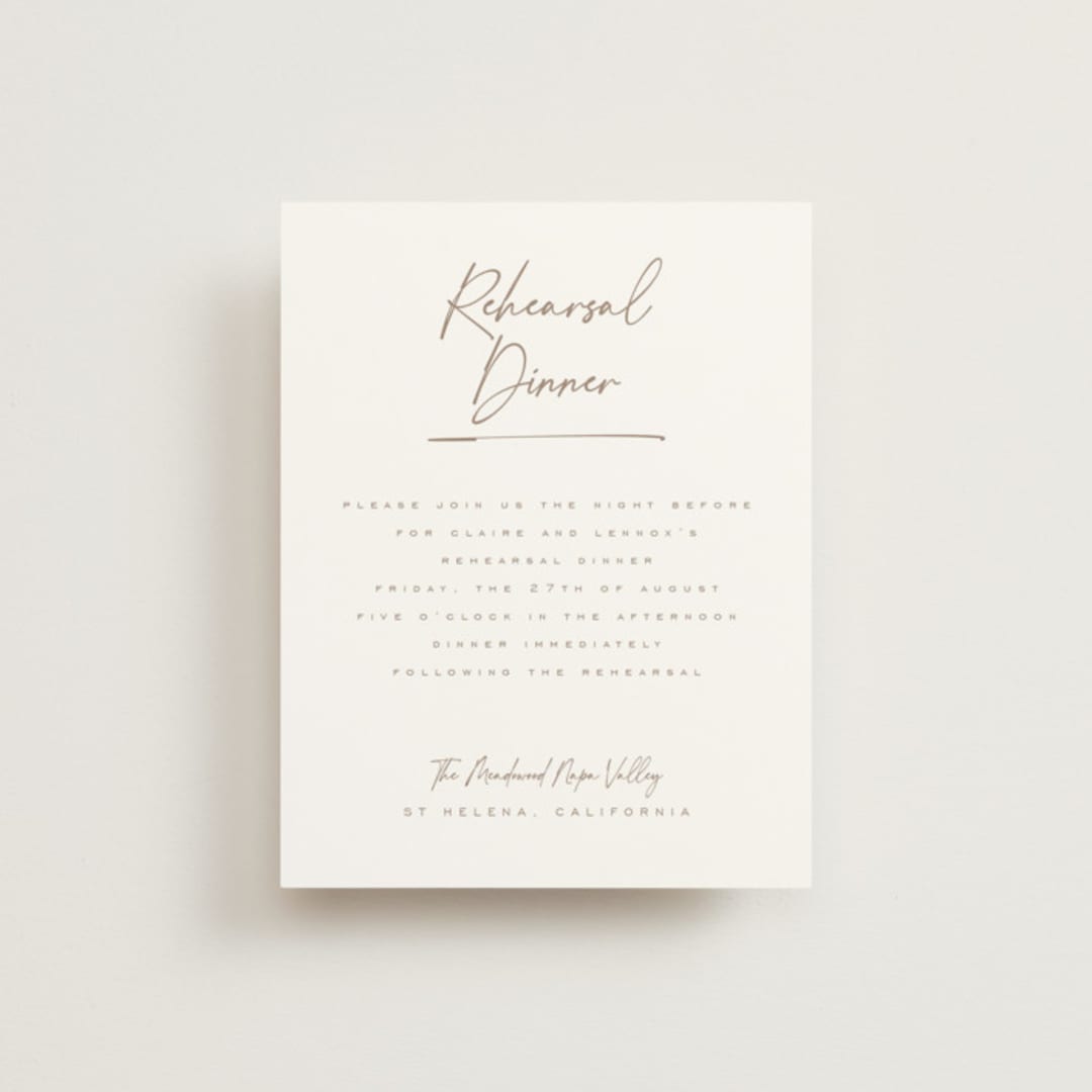 "Full Photo" - Rehearsal Dinner Cards in Chiffon by Orasie - Front