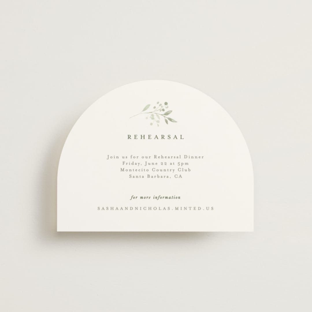 "Verdure" - Rehearsal Dinner Cards in Garden by Leah Bisch - Front