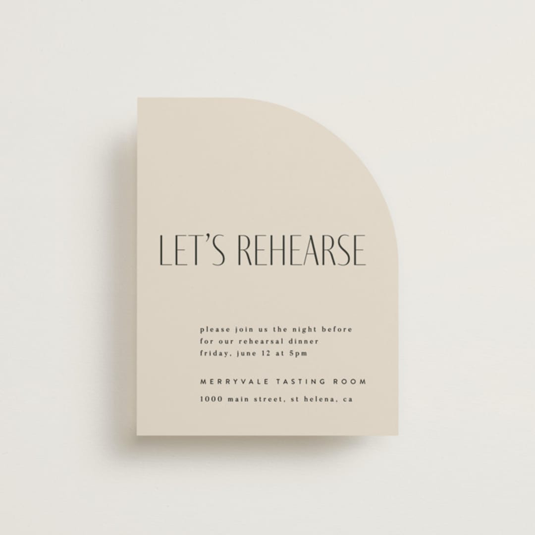 "Layered" - Rehearsal Dinner Cards in Natural by Kelly Schmidt - Front