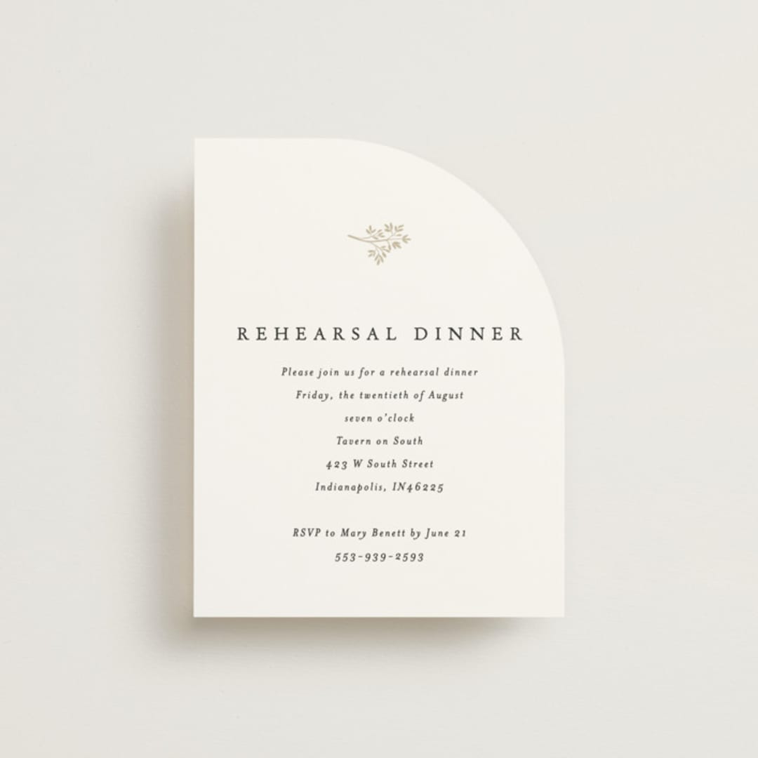 "Sense and Sensibility" - Rehearsal Dinner Cards in Cloud by Design Lotus - Front