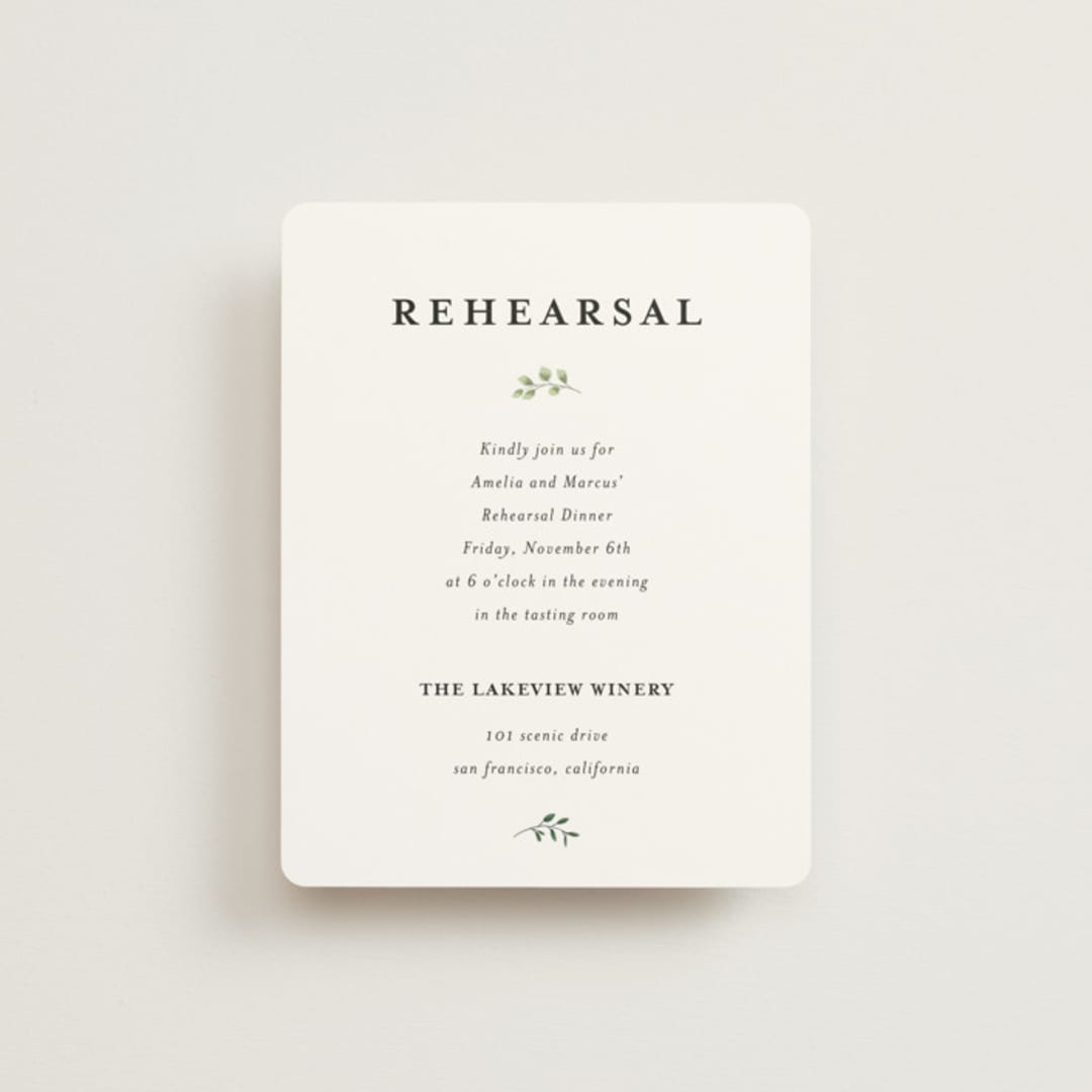 "Monogramed Arch" - Rehearsal Dinner Cards in Mojito by Susan Moyal - Front