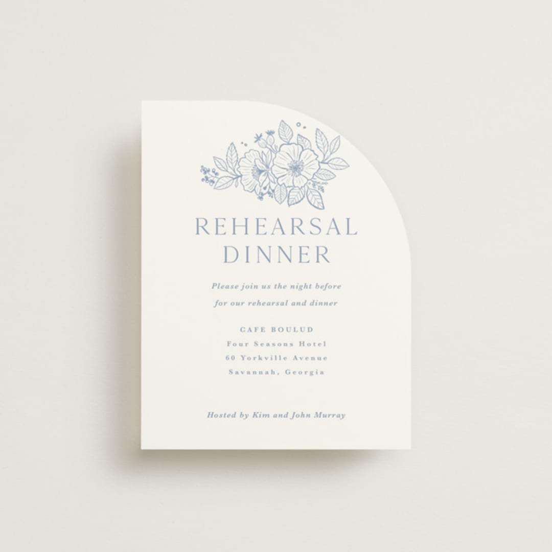 "Wild Roses" - Rehearsal Dinner Cards in Nova by Kristen Smith - Front