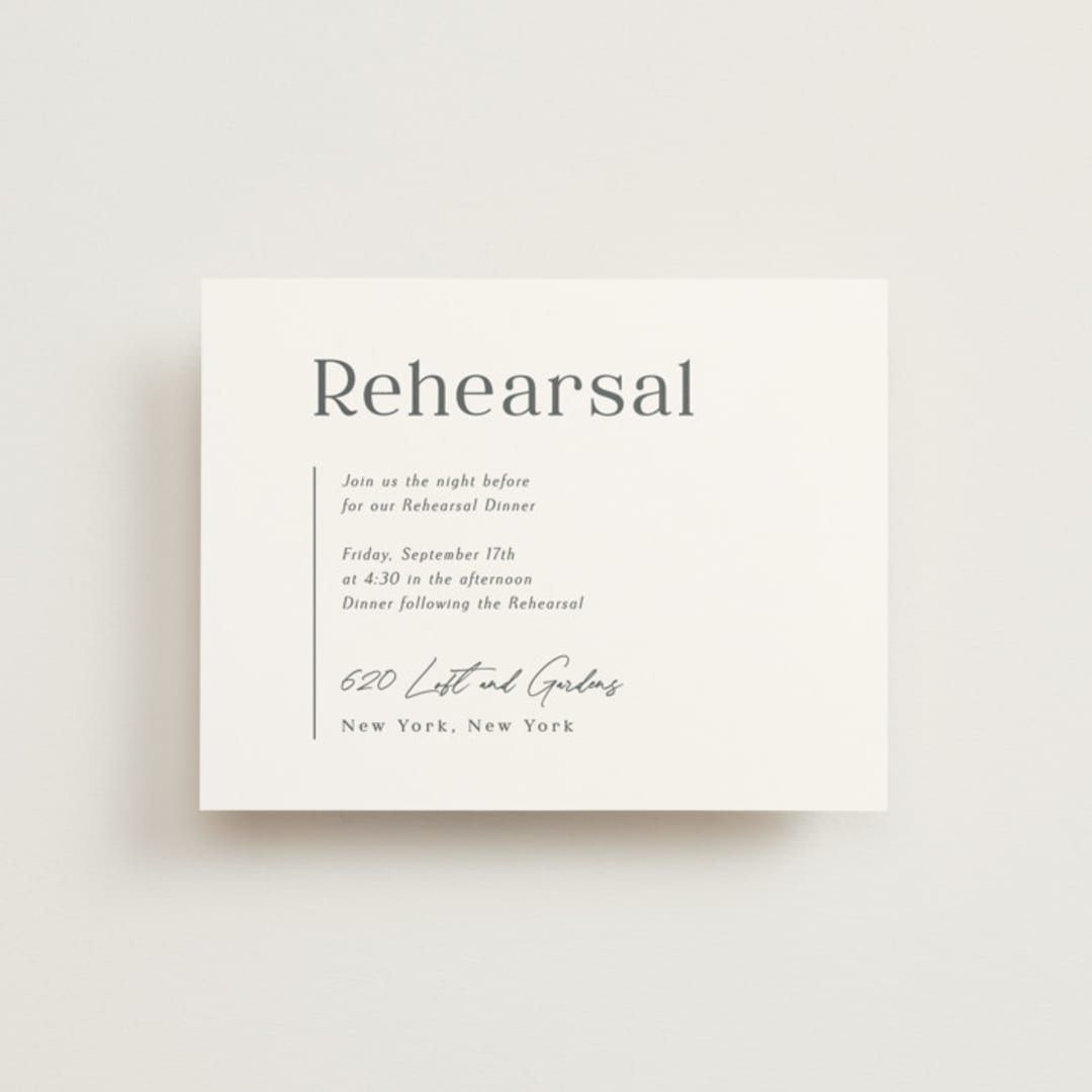 "Sector" - Rehearsal Dinner Cards in Snow by Kaydi Bishop - Front