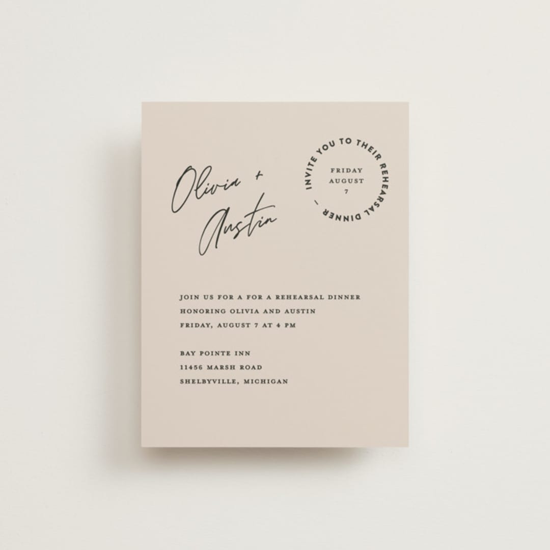 "Merge" - Rehearsal Dinner Cards in Cloud by Pixel and Hank - Front