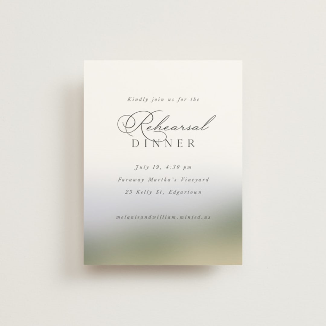 "East Coast Lighthouse" - Rehearsal Dinner Cards in Snow by Becky Nimoy - Front