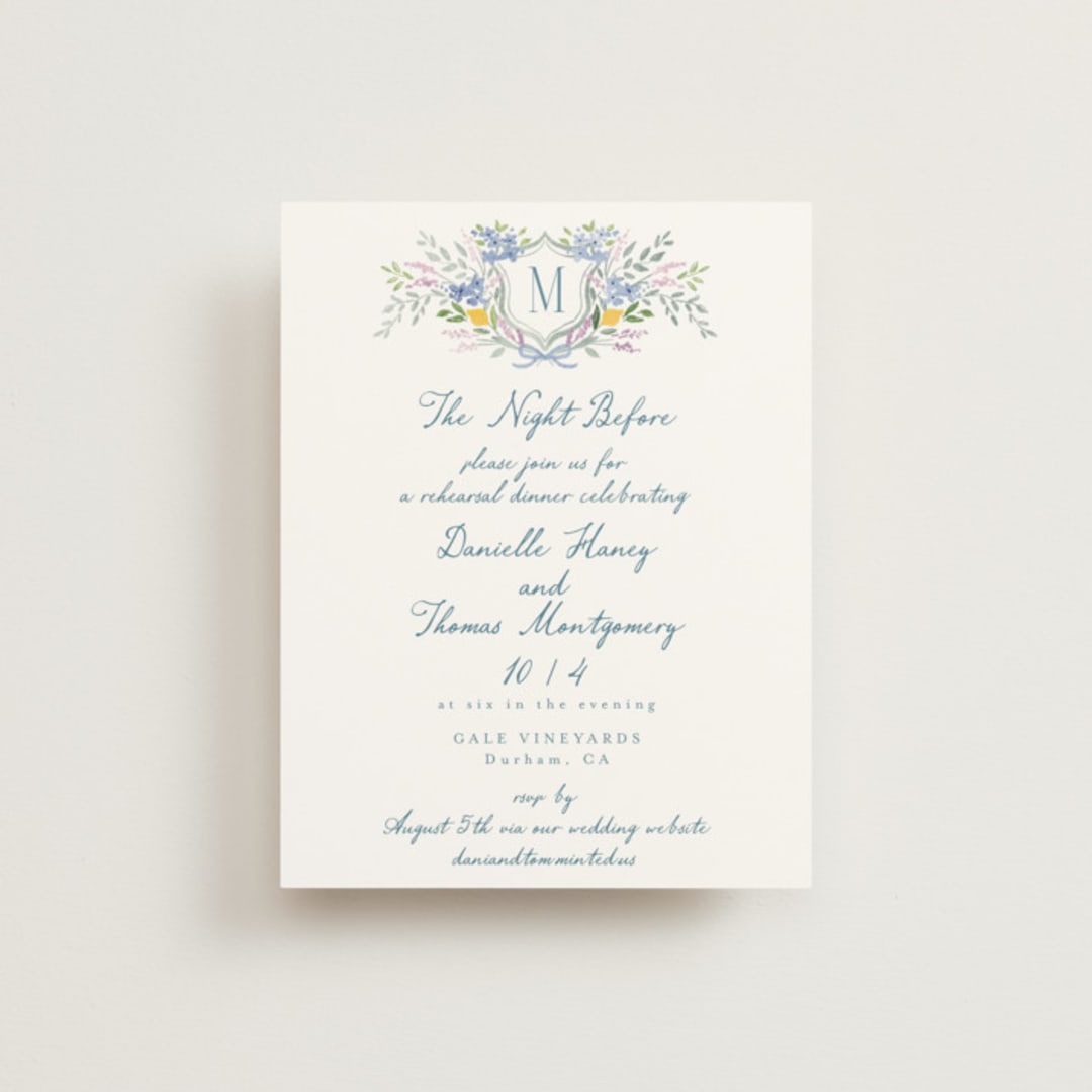 "Vineyard Love" - Rehearsal Dinner Cards in Summer by Petra Kern - Front