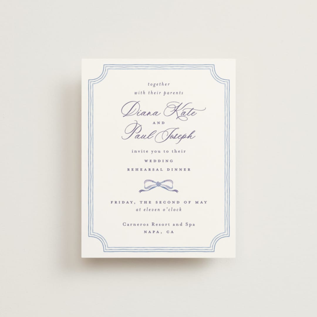 "Lavender" - Rehearsal Dinner Cards in Tuscany by Claudia Orengo - Front