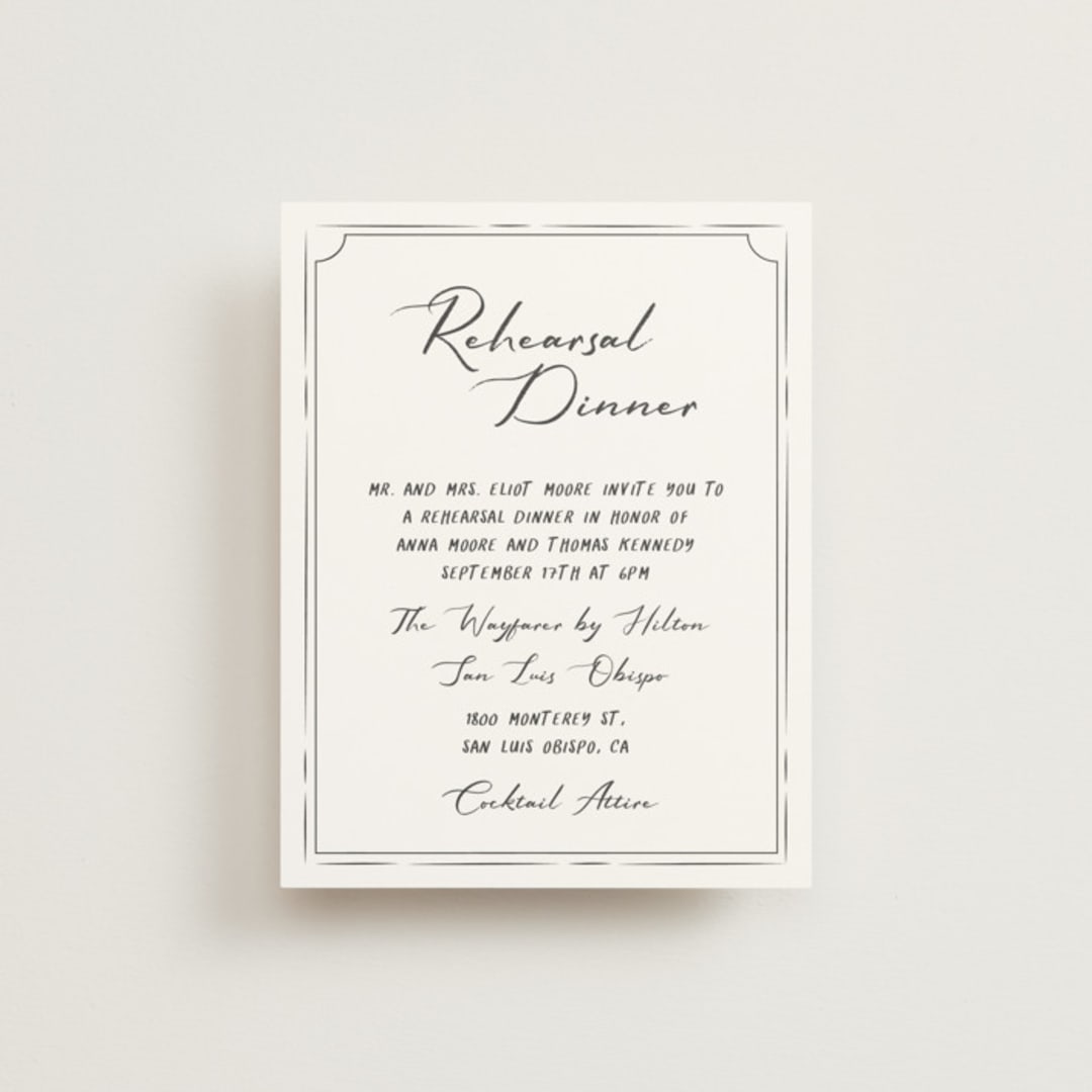 "Southern Soul" - Rehearsal Dinner Cards in Cloudy by Sherley Ferreira - Front