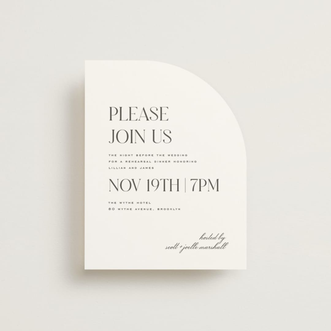 "Clarity" - Rehearsal Dinner Cards in Diamond by Heather Cairl - Front