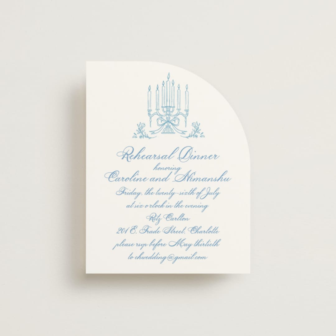 "Royalty" - Rehearsal Dinner Cards in Capri by Creo Study - Front