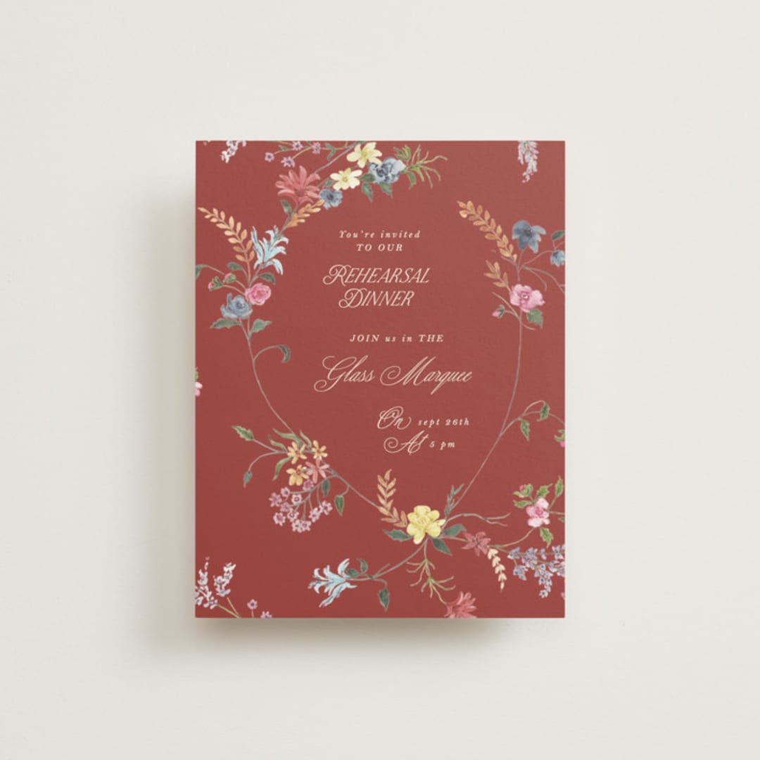 "whimsey floral" - Rehearsal Dinner Cards in English Garden by Phrosné Barwood - Front