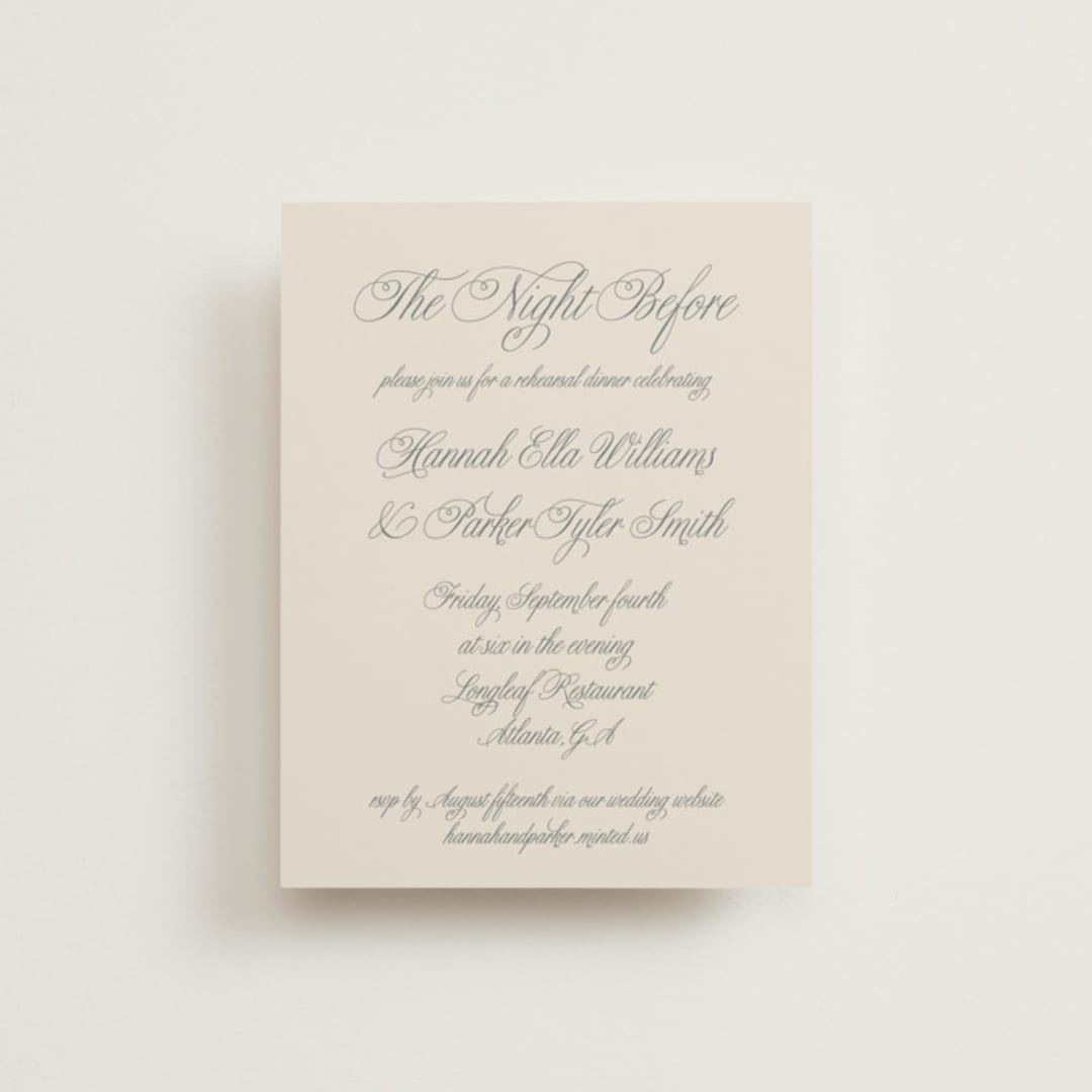 "Let's Say I Do" - Rehearsal Dinner Cards in Ivory by Petra Kern - Front