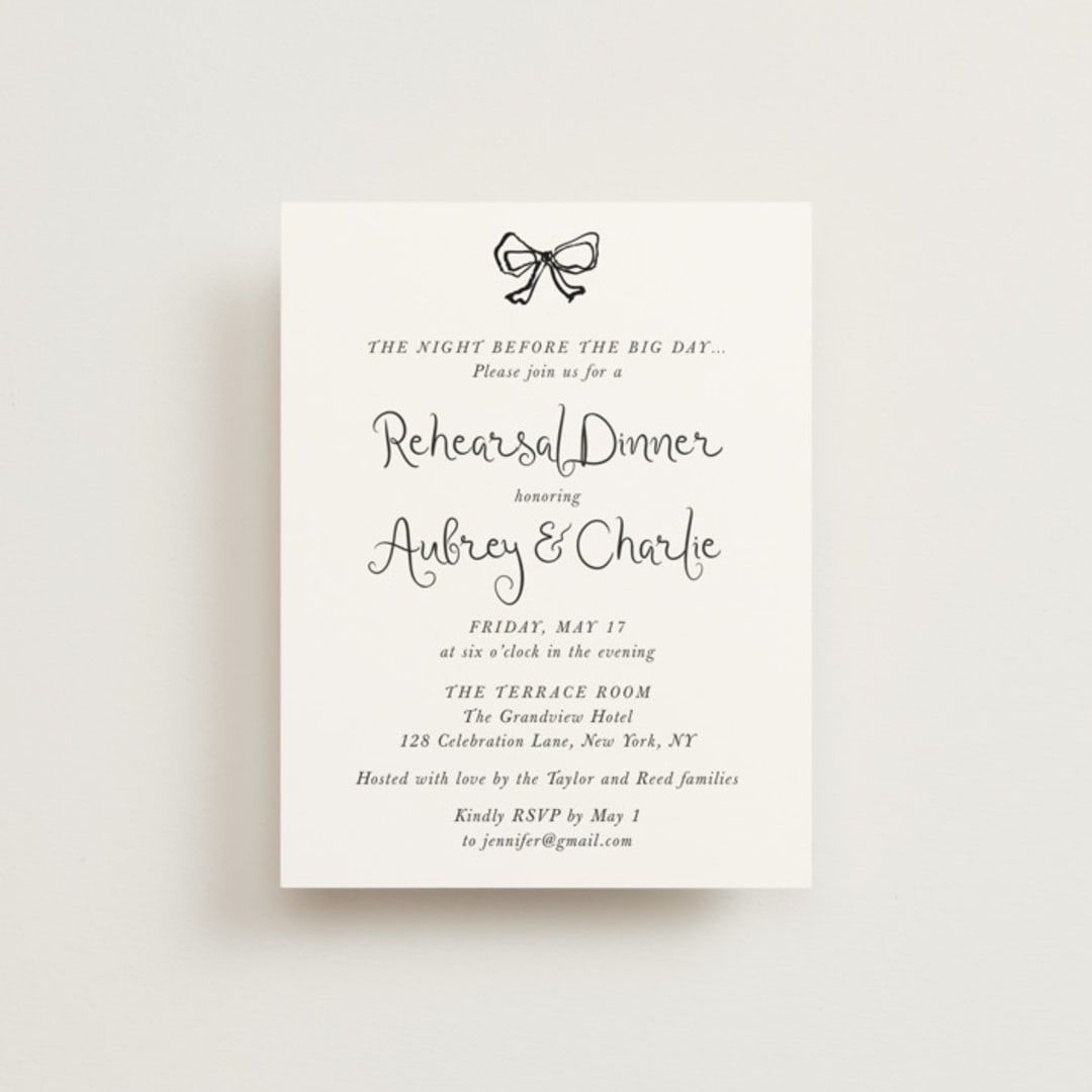 "quirky fun" - Rehearsal Dinner Cards in Tuxedo by Cass Loh - Front