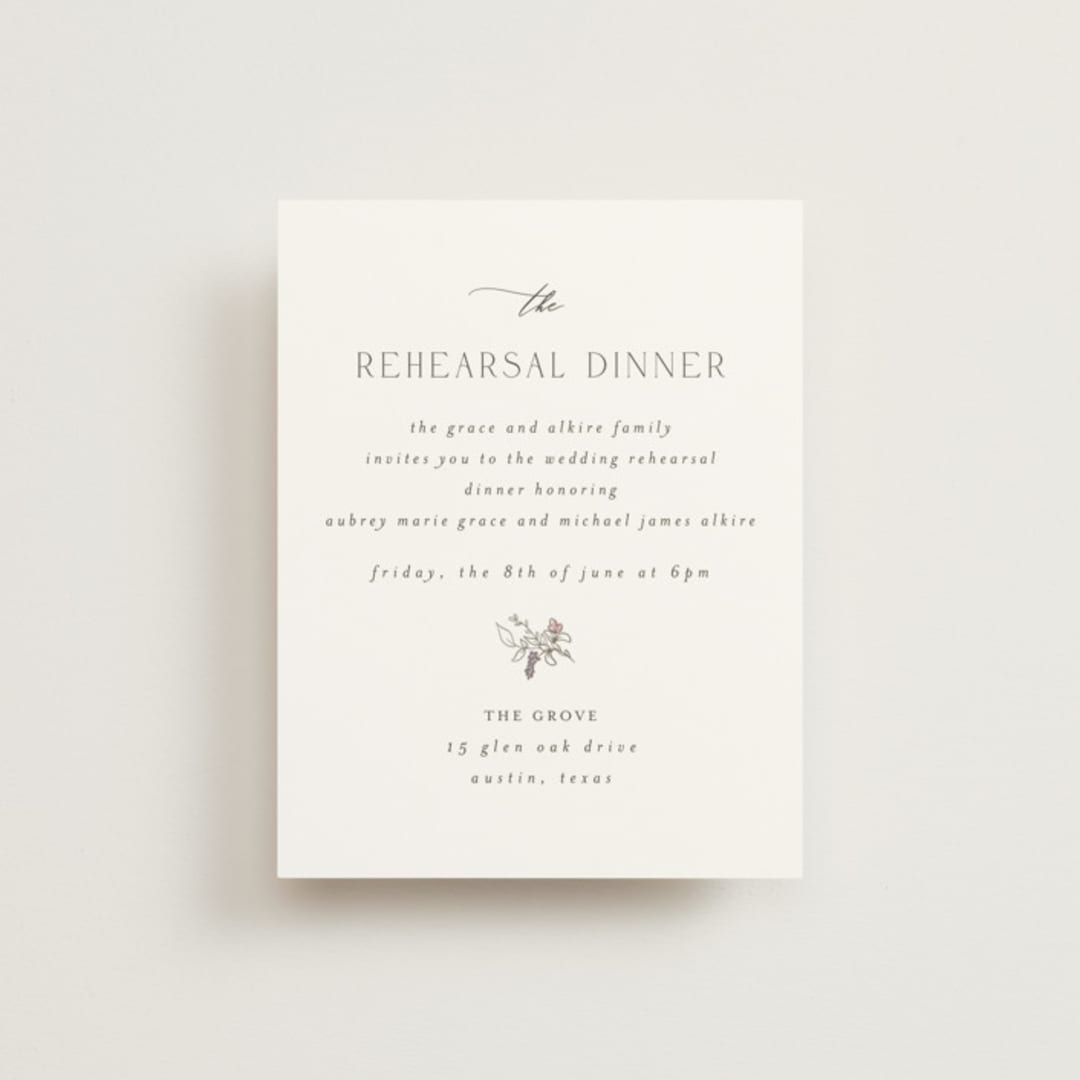 "Cottonwood" - Rehearsal Dinner Cards in Ravello by Anne Ciotola - Front