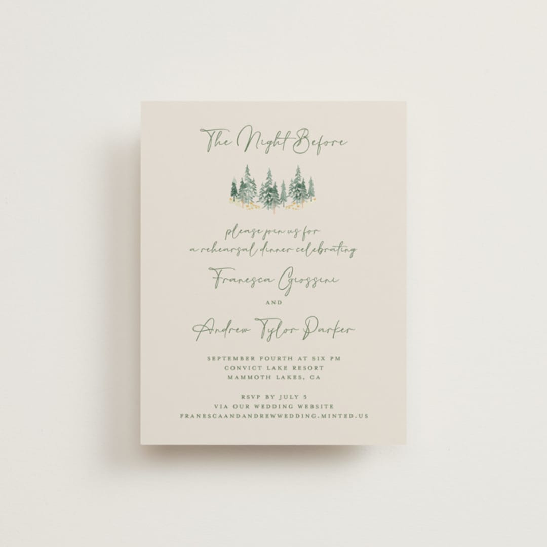 "Miniature Mountainscape" - Rehearsal Dinner Cards in Summer by Petra Kern - Front