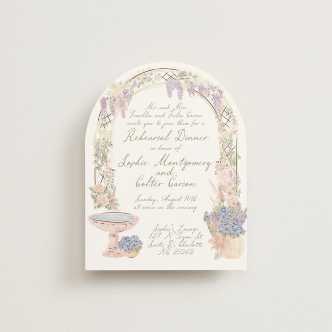 "Charlotte" - Rehearsal Dinner Cards in Petal by Jenna Holcomb - Front