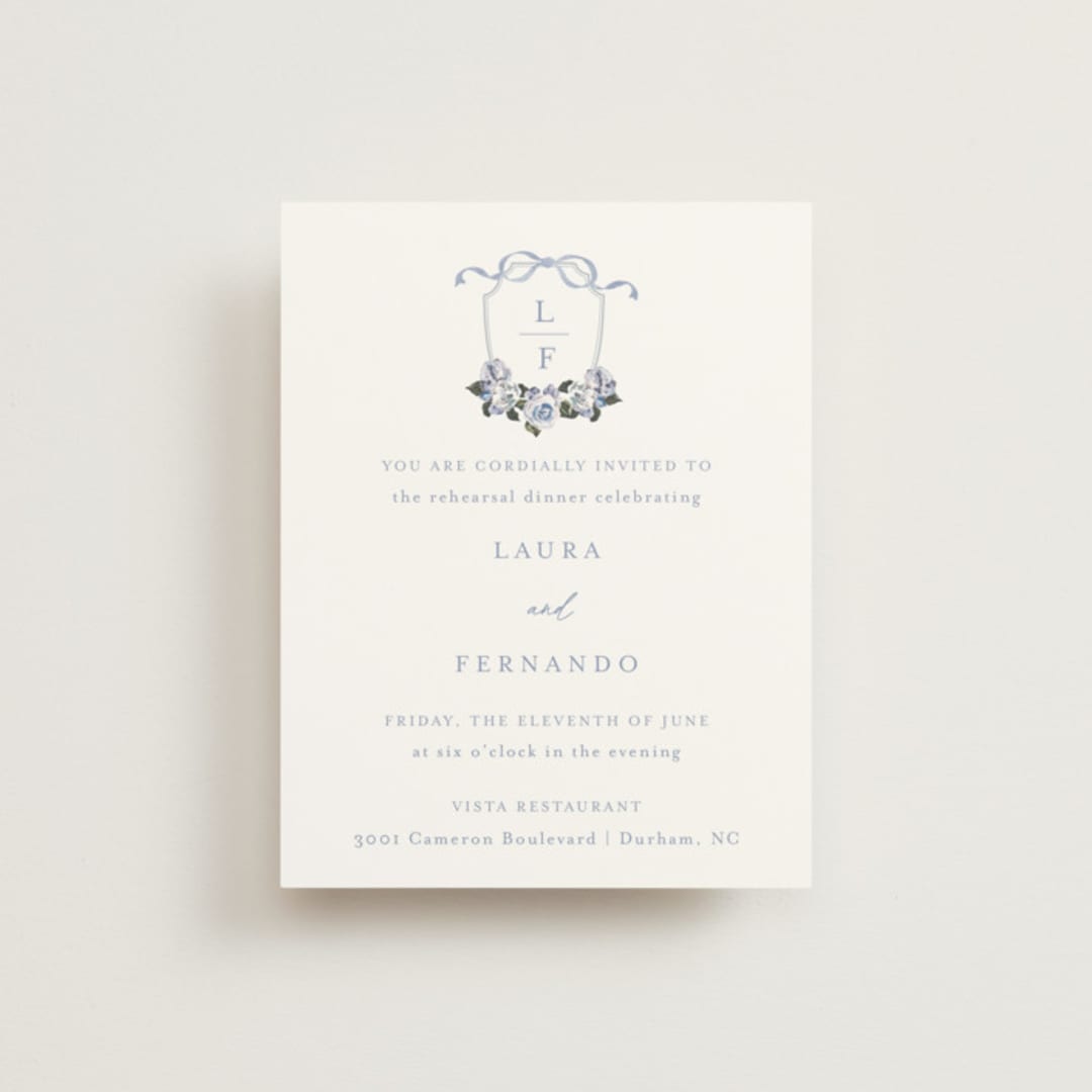 "Be With You" - Rehearsal Dinner Cards in French by Design Lotus - Front