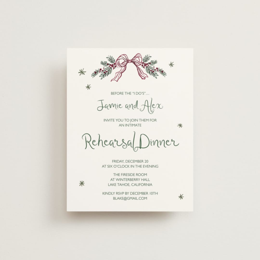 "Holidays ink doodles" - Rehearsal Dinner Cards in Enchanted Holiday by Cass Loh - Front