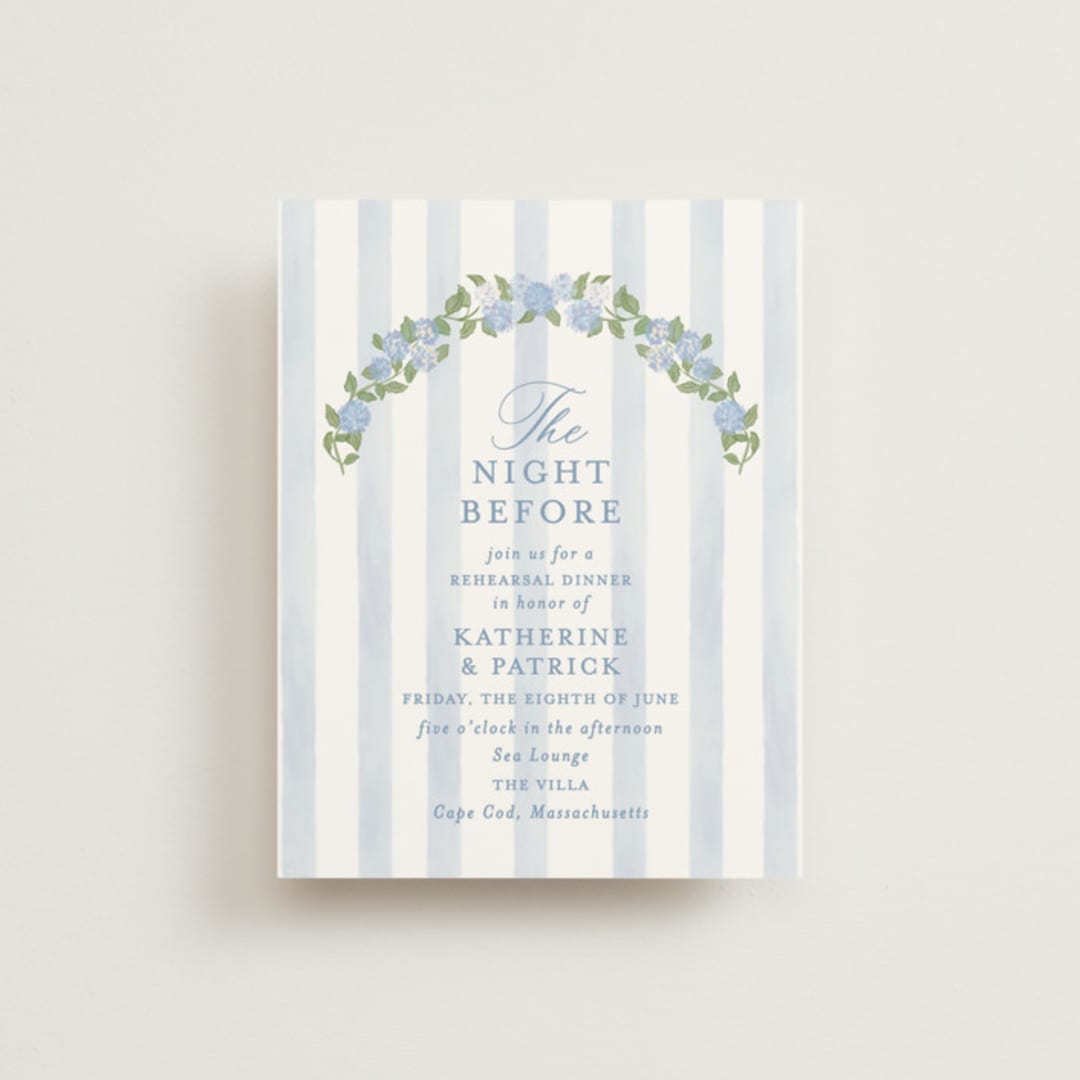 "Pillowy border" - Rehearsal Dinner Cards in Ocean by Creo Study - Front