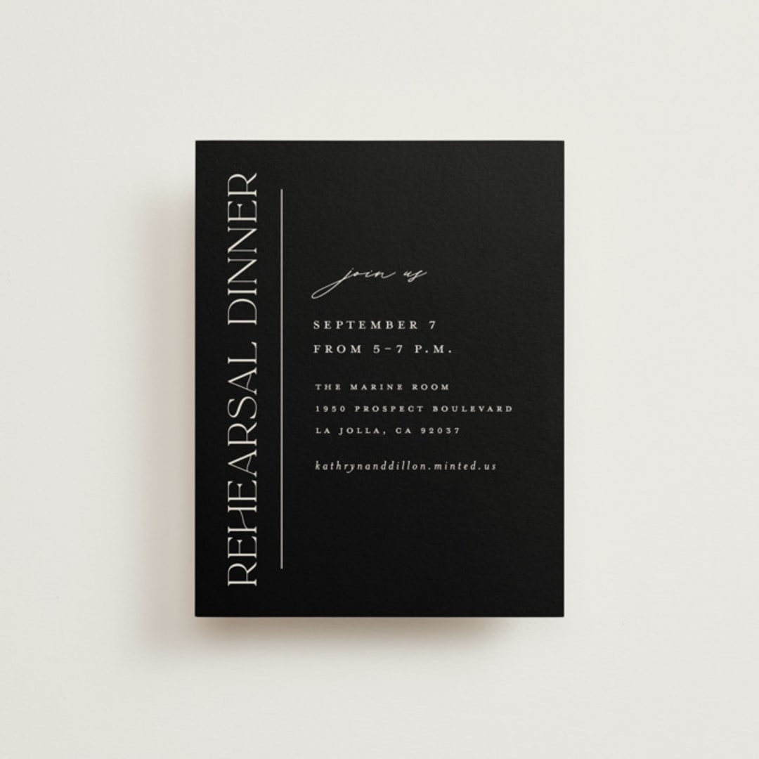 "Modern Monogram" - Rehearsal Dinner Cards in Ecru by Erica Krystek - Front