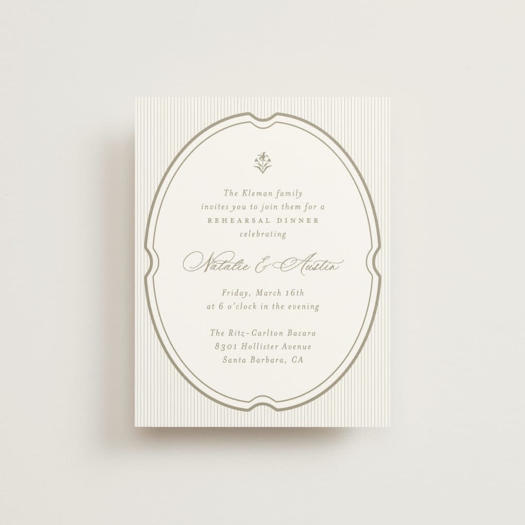 "Calia" - Rehearsal Dinner Cards in Paris Rain by Jennifer Postorino - Front