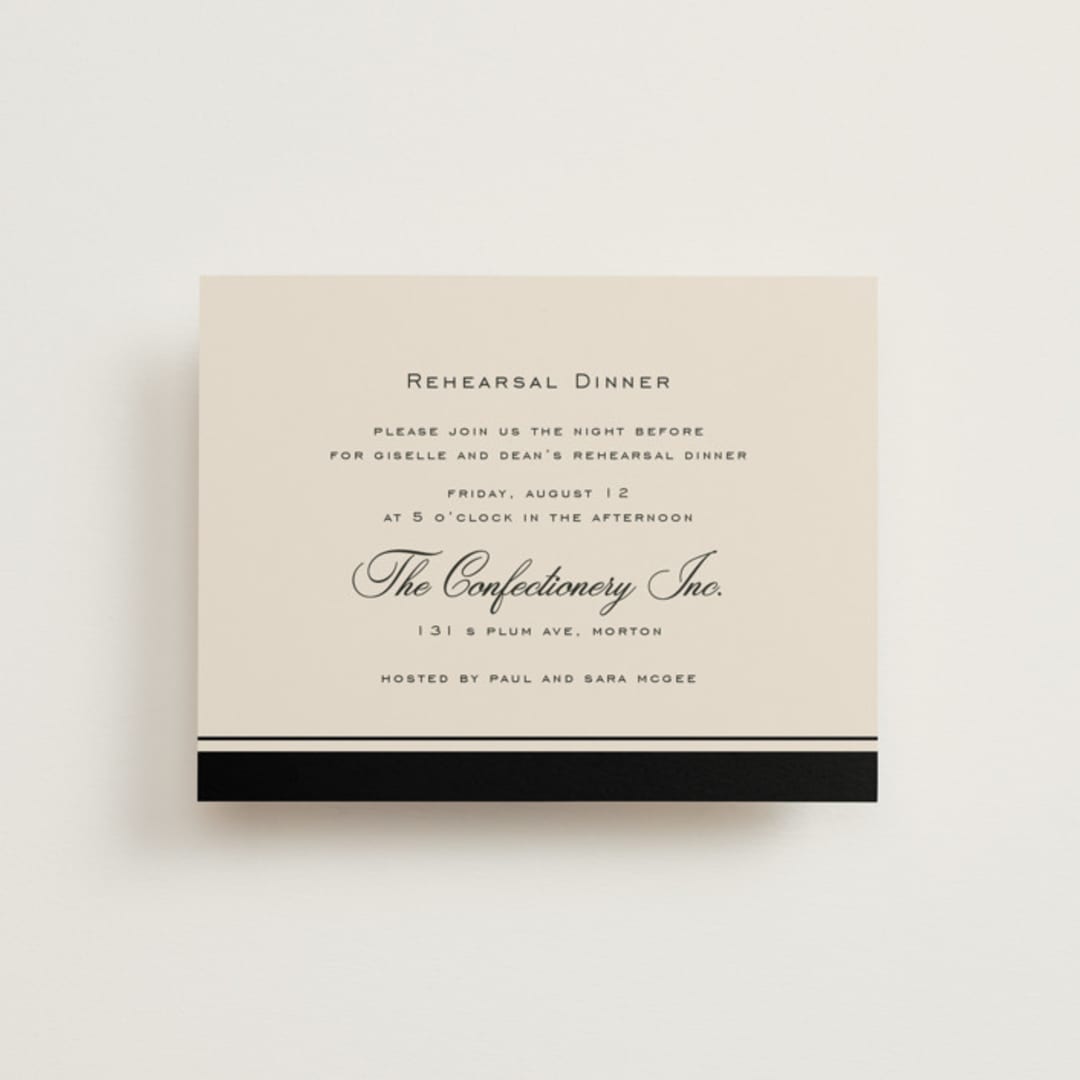 "krytharaki" - Rehearsal Dinner Cards in Raven by chocomocacino - Front