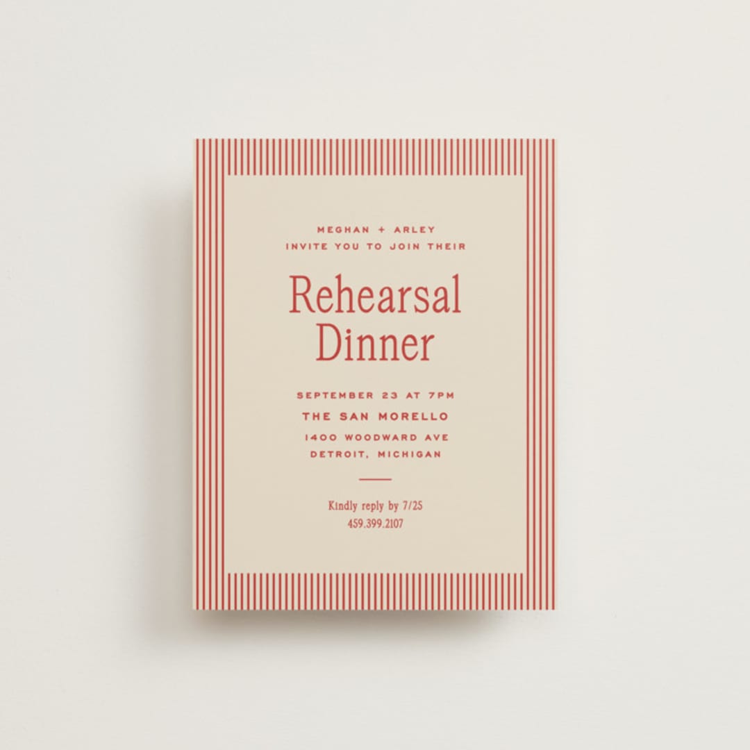"cherry" - Rehearsal Dinner Cards in Cherry by Ellen Schlegelmilch - Front