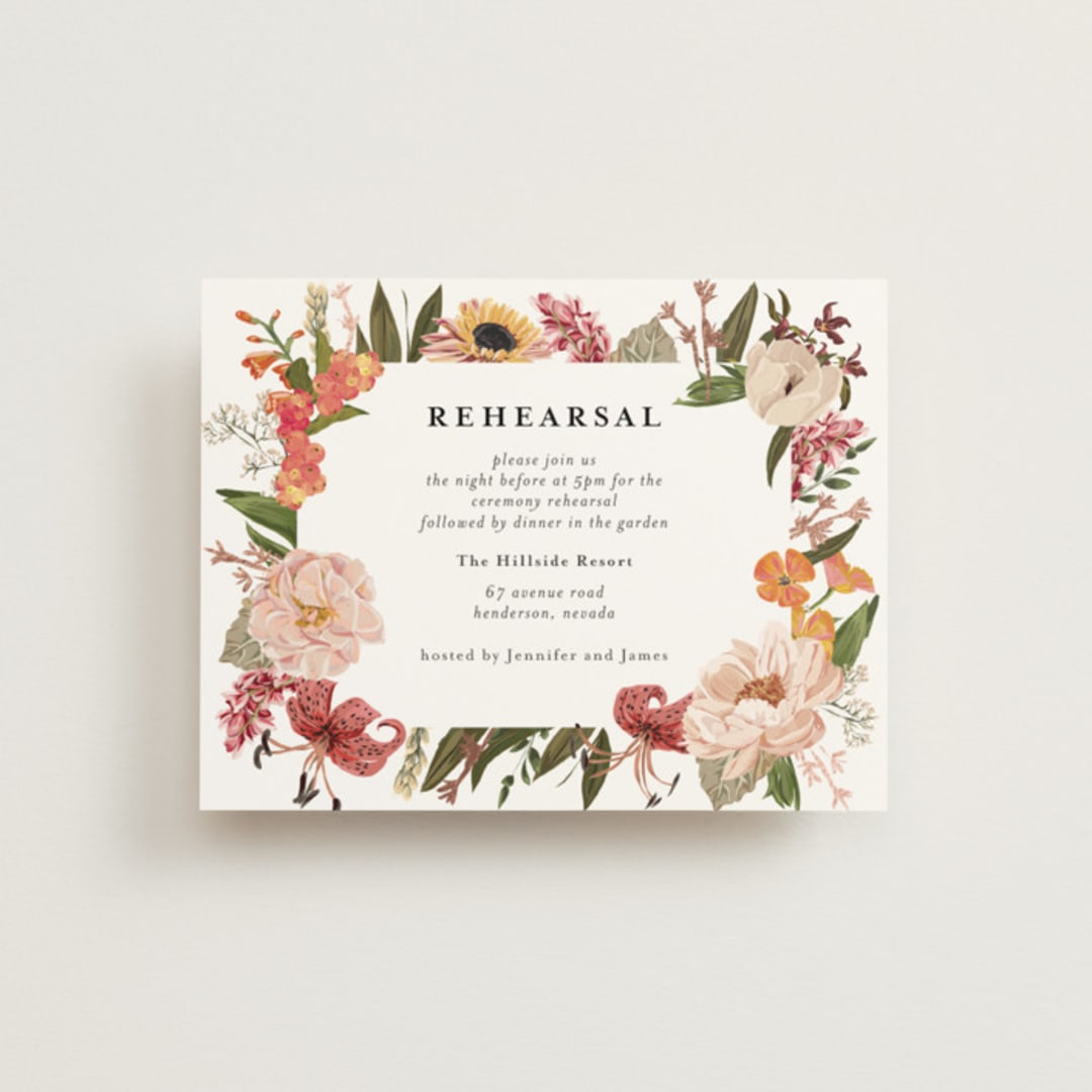 "Harmony" - Foil-Pressed Rehearsal Dinner Cards in Summer by Susan Moyal - Front