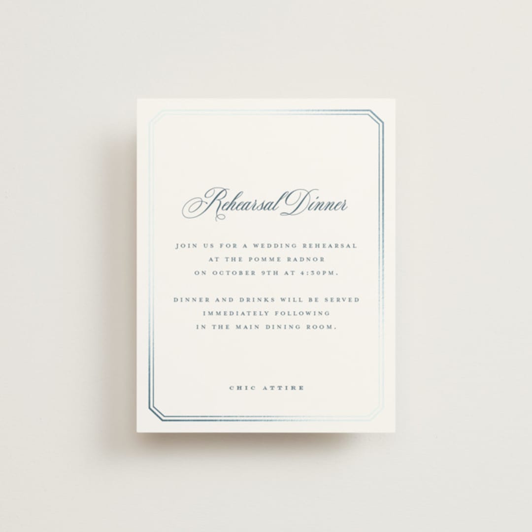 "othellolagkage" - Foil-Pressed Rehearsal Dinner Cards in Pearl by chocomocacino - Front