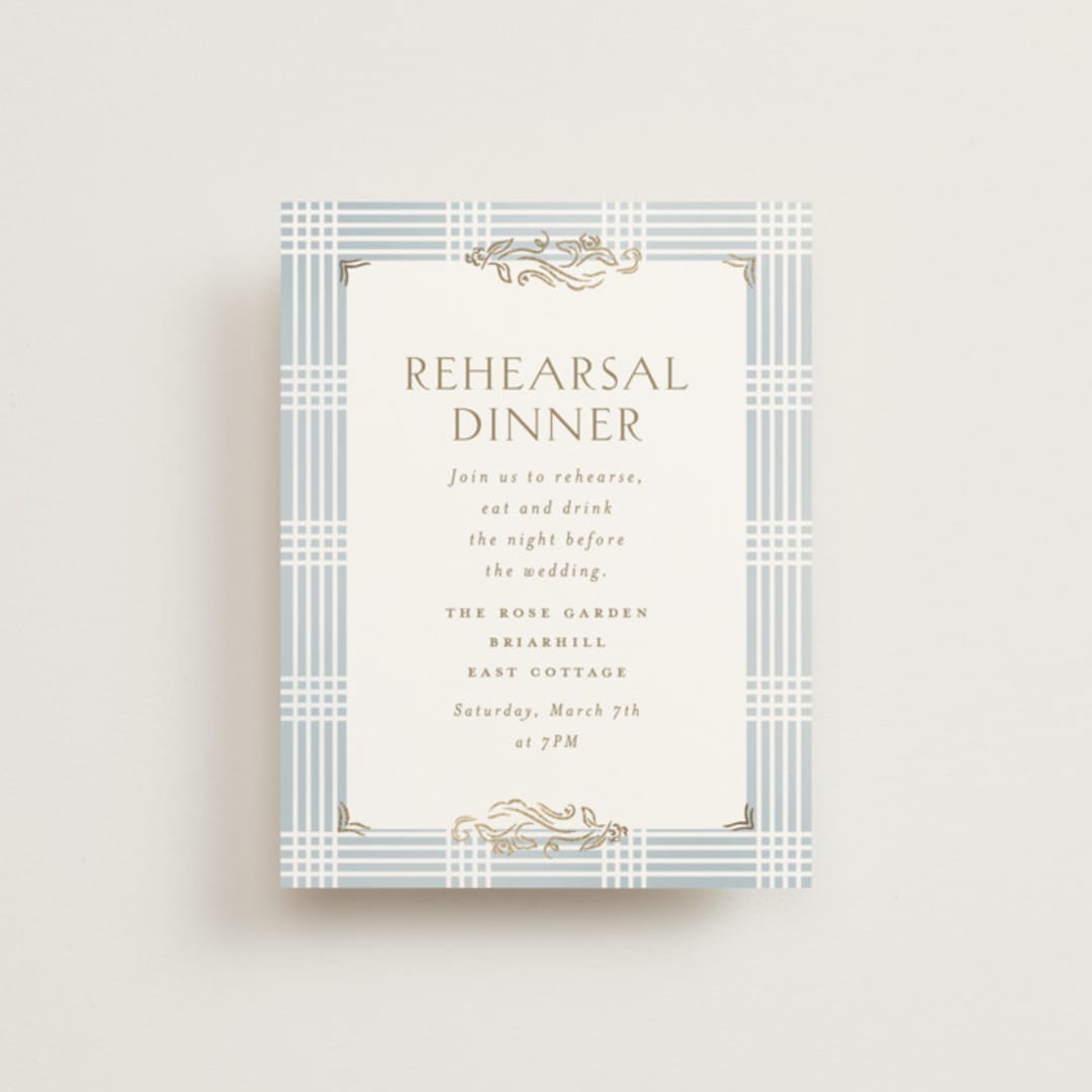 "salt and ivory" - Foil-Pressed Rehearsal Dinner Cards in Belair by Grae - Front